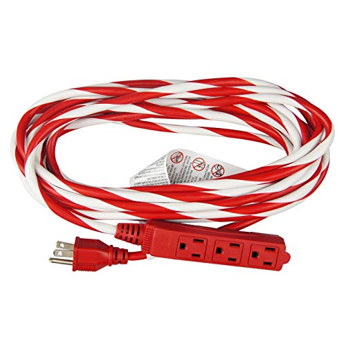 Flash Deals - 40% OFF Hyper Tough 25-Foot Candy Cane Striped Extension Cord with 3 Grounded Outlets, Red/White Flash Deals - 40% OFF Hyper Tough 25-Foot Candy Cane Striped Extension Cord with 3 Grounded Outlets, Red/White