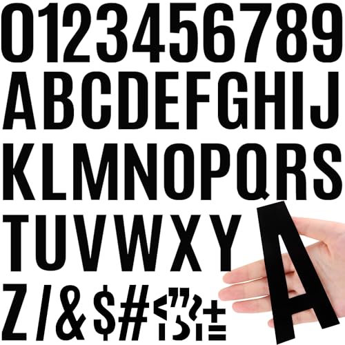 220 calcomanías de letras con letra grande, números y letras, de vinilo autoadhesivo, impermeables, para tablón de anuncios, buzón, dirección de casa, coches, póster, decoración de negocios (6