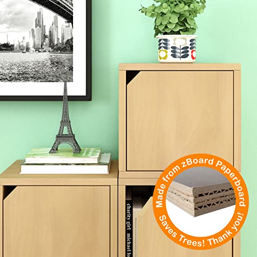 Way Basics Cube Cubby Organizer With Door (Tool-Free Assembly And Uniquely Crafted From Sustainable Non Toxic Zboard Paperboard), Natural #TOP3