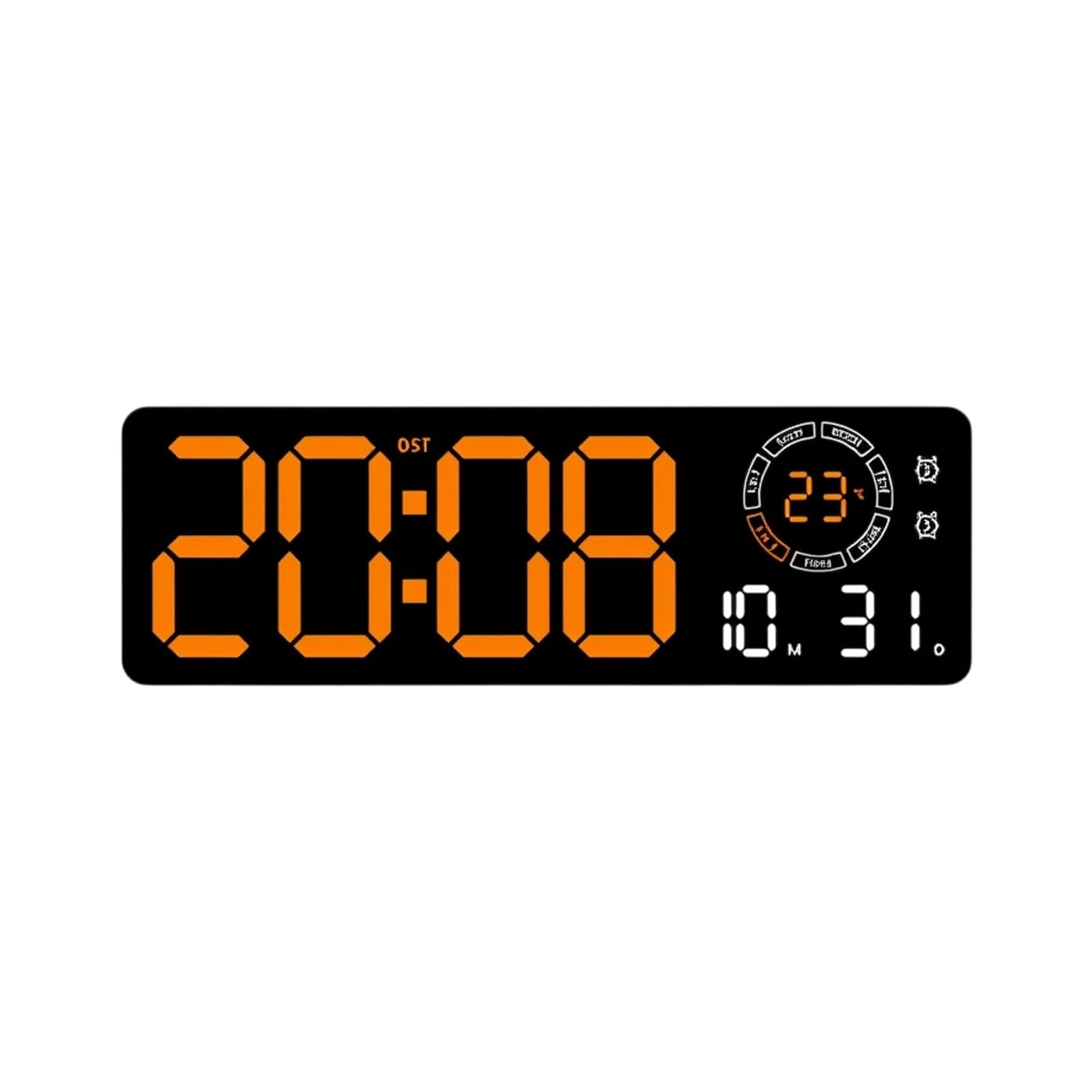 Reloj de pared digital LED multicolor con fecha y luz nocturna