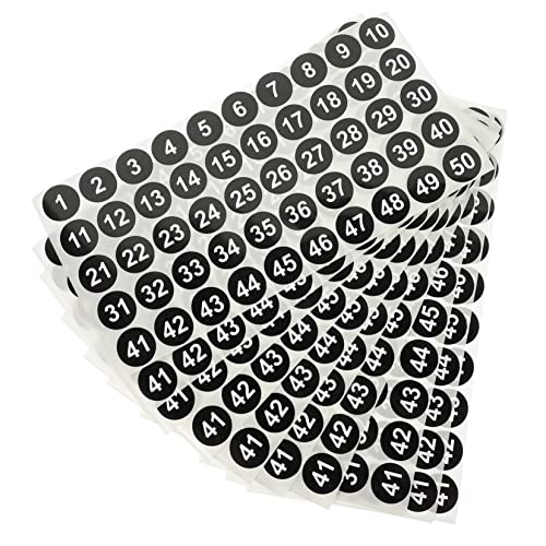 CANIGHT 10 Hojas De Papel Para Marcar Números, Pegatinas Autoadhesivas Para Números Consecutivos, Pegatinas Redondas Para Números, Pegatinas Numeradas Para Aulas.