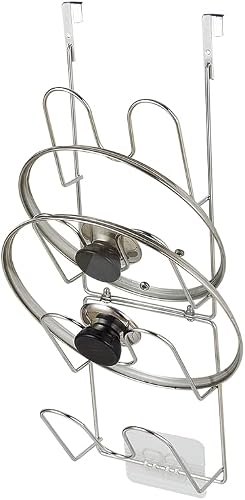 YQh The-Cabinet Pot Lid Organizer,Door Mounted Pot cover rack,Pot Lid Storage,Cabinet-Hanging Type Pot Lid Rack,304 stainless steel Pot cover support in kitchen, cabinet and food cabinet
