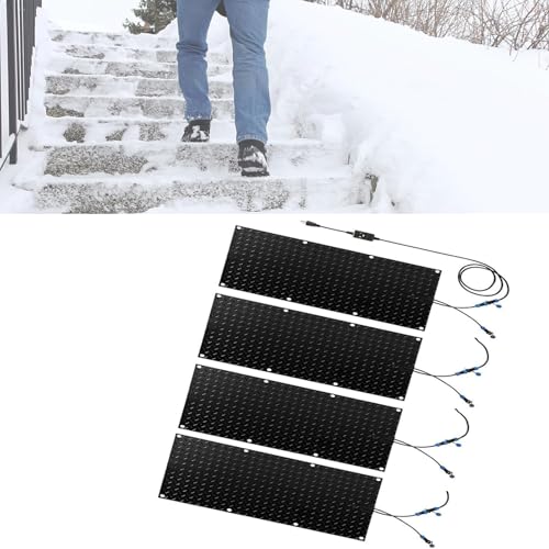 Esterilla de derretimiento de nieve for escaleras y pasarelas exteriores - Esterillas de derretimiento de nieve de 360 ​​W con cable de alimentación - Dispositivo antideslizante(30x150cmx4Pcs)