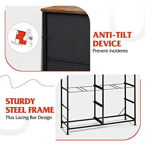 image for WLIVE Dresser for Bedroom with 8 Drawers, Wide Fabric Dresser for Stor