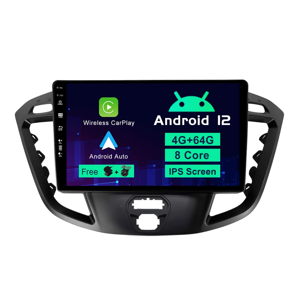 SXAUTO Android 13 IPS Car Stereo For Ford Tourneo Transit Custom (2013-2021) - 4G+64G - Wireless CarPlay/Android Auto/DSP - LED Camera + MIC - 9 Inch 2 Din - DAB Steering Wheel Fast-boot 360-Cam WIFI