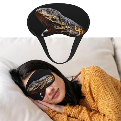 睡眠用アイマスク 通気性 遮光 睡眠マスク 爬虫類モニター トカゲ ナイト 目隠し ソフト 快適 ナイトアイスリープシェード カバー 男女兼用 ホームナップ用アイカバー