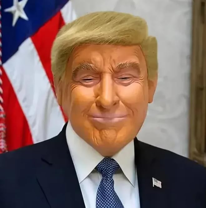 Donald Trump Latex Mask - Funny Donald Trump Mask Costume with Wig for Adults - Realistic Trump Face Mask for Halloween Fancy Dress - Donald Trump Fancy Dress Outfit & Costume Accessories