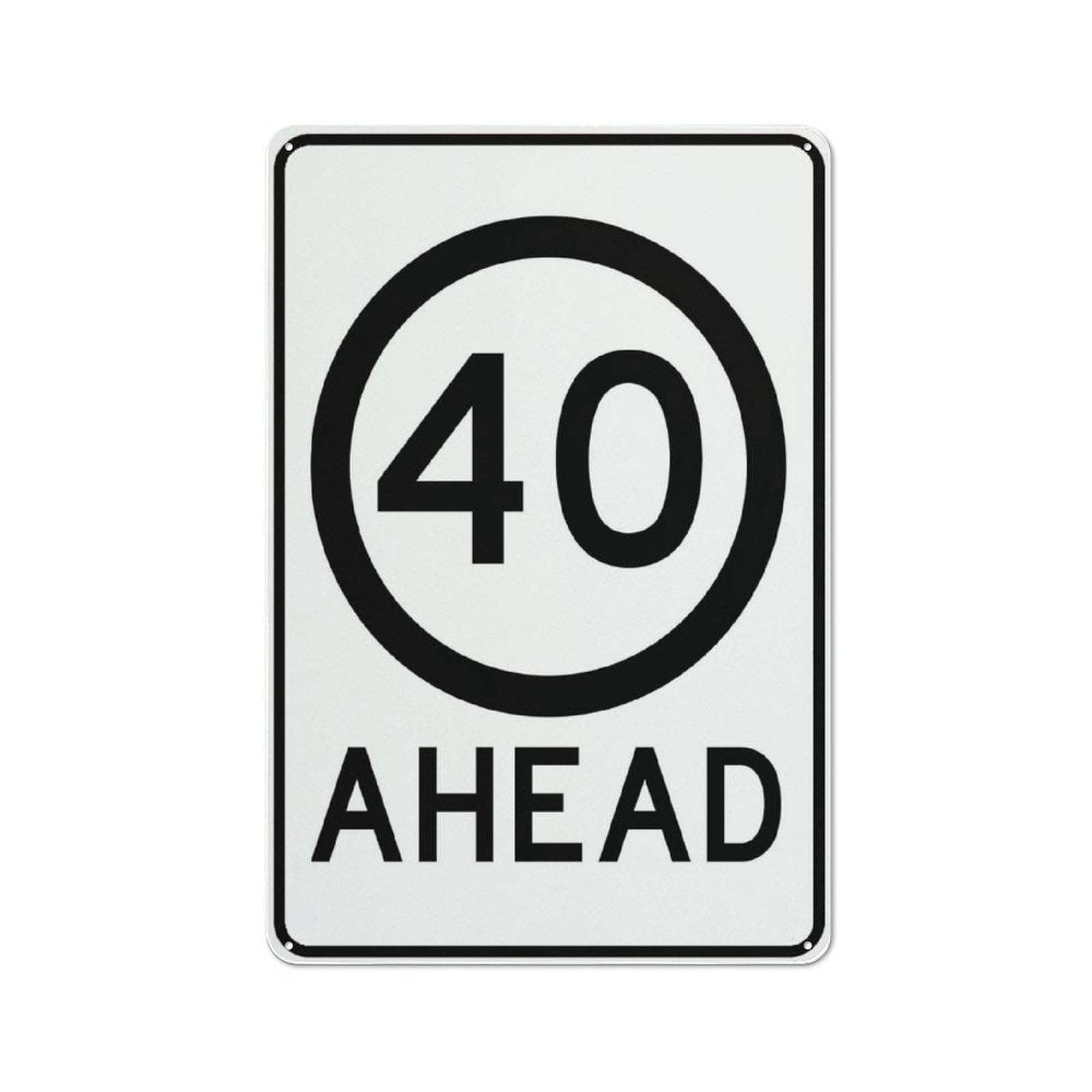40Km Ahead (Multi-Message Traffic) Sign, 8x12 Inch Rustproof Aluminum Metal Sign, Multicolor