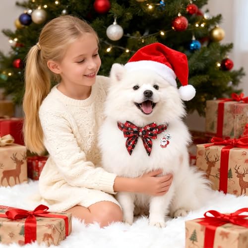Weihnachtshalsband für Katzen und Hunde,Weihnachten Hundehalsband Einstellbar,Hunde Geschenke Weihnachten,Trainingshalsband(L)