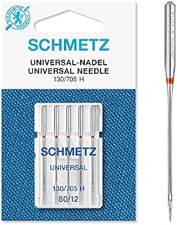 SCHMETZ Domestic Sewing Machine Needles | 5 Universal Needles 130/705 H Needle Size 80/12 | Suitable for a Wide Range of Fabrics | for on All Conventional Household Sewing Machines