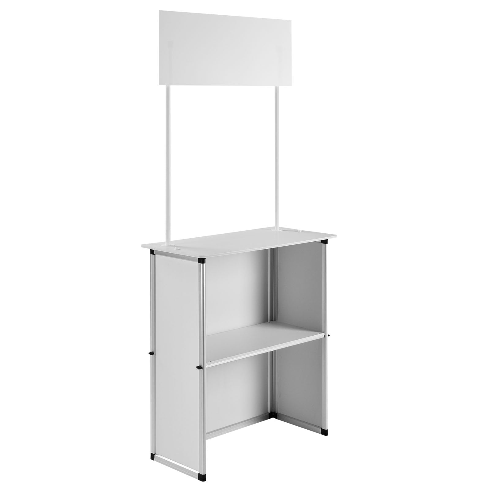 VEVOR Bancone Fieristico Portatile, 785 x 380 x 1815mm Stand Fieristico Bancone Espositivo, Tavolo da Bar Pieghevole Promozionale per Vendita al Dettaglio