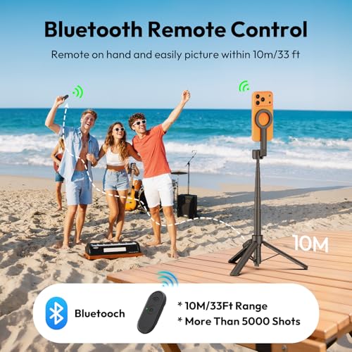 Image of ULANZI Phone Tripod,SK26 44.5'' Magnetic Selfie Stick for Magsafe w Remote, Portable Tripod for iPhone 17 Pro Extendable Cell Phone Stand Lightweight for Vlog Travel Recording Streaming Selfies