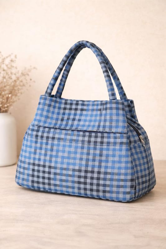 Image of ENSAC Lunch Bag Office Tiffin Bags for Men, Women, School, Tiffin Pouch Bag, Hot & Cold Reusable Lunch Box Bags with Double Handle, Zip Bags