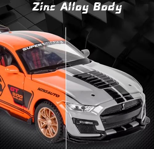 Image of SPITEN Mustang GT500 1:32 Scale Model Car Exclusive Alloy Metal Pull Back Die-cast Car Diecast Metal Pullback Toy car with Openable Doors & Light Music Best Gifts Toys Kids【Colors as Per Stock】