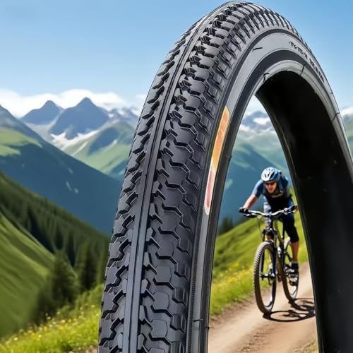 Poecuoa 自転車 タイヤ 26x1.95/26x1 3/8/26x1.50/ 26x1.75/ 26x2.125 2点セット(インナーチューブ+アウターチューブ ) タイヤレバー付き(26x1.75)