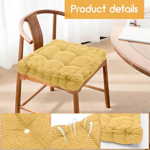 Cojines para silla de 40x40 cm juego de 2 piezas acolchadas de color amarillo para suelo y exterior 5