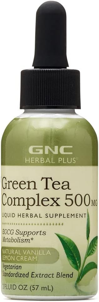 GNC Herbal Plus Green Tea Complex Liquid Dropper 2oz, Supports Metabolism