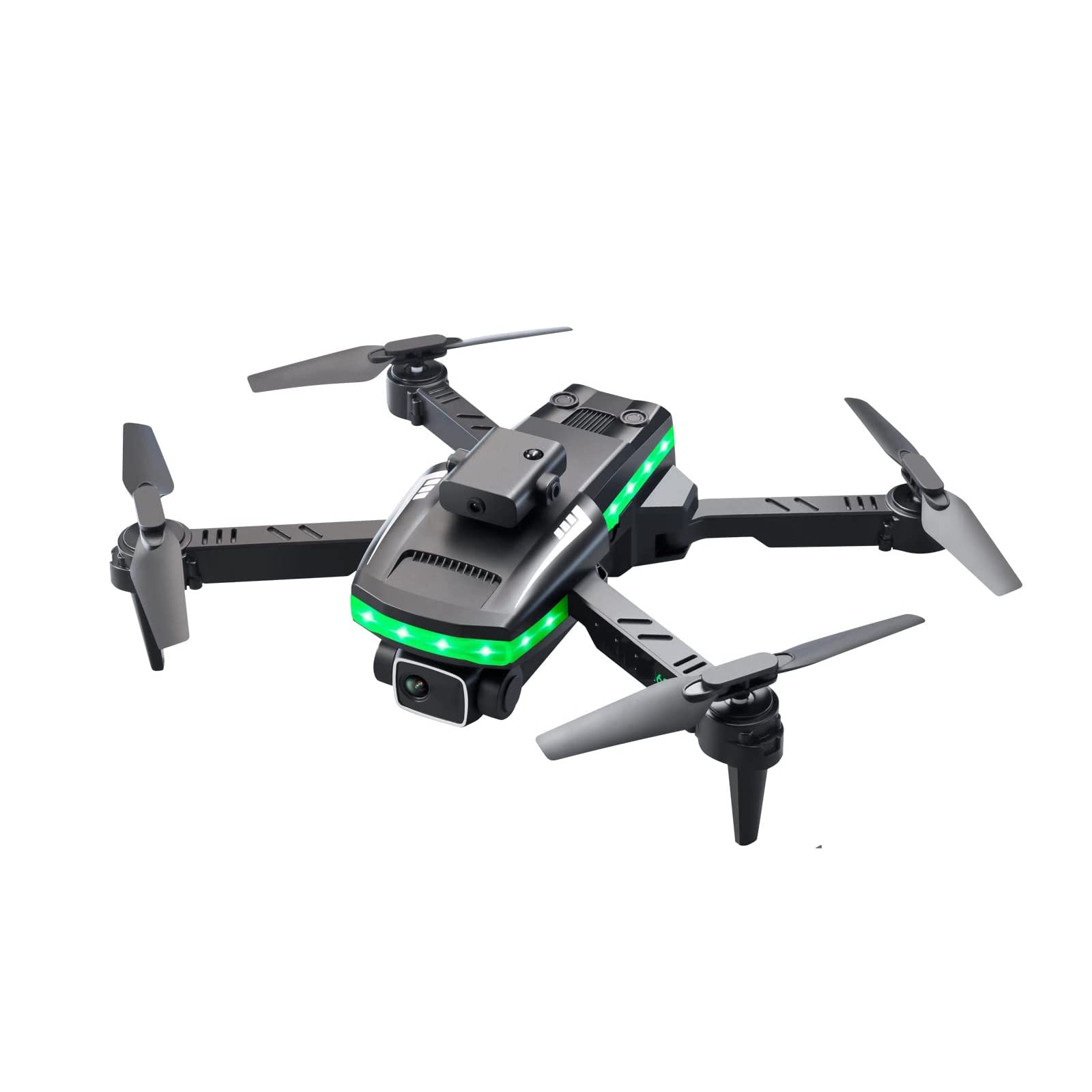 Składany zdalnie sterowany Quadcopter, dron do fotografii lotniczej z podwójną kamerą 4K HD FPV, czterostronne unikanie przeszkód, w pełni migający pasek świetlny LED, dla chłopców i dziewcząt
