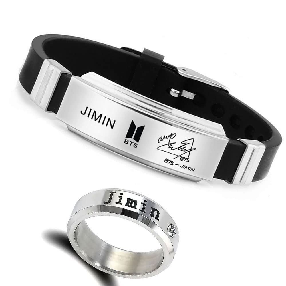 See full amazon price history chart for Jewelgenics BTS Kpop Jimin Stainless Steel Ring Combo with Signature Printing Silicon Bracelet Jewelgenics BTS Kpop Jimin Stainless Steel Ring Combo with Signature Printing Silicon Bracelet (B09J4Q636Q) Amazon Price History, Amazon Price Tracker