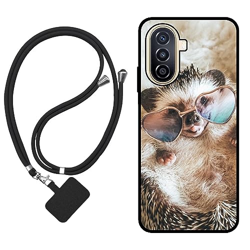Sunrive Funda Compatible con Huawei Nova Y71,Slim Fit Gel Mate Carcasa Case Bumper de Impactos y Anti-Arañazos Espalda Cover (Erizo)+1 X Correa Universal