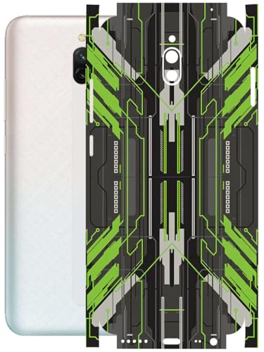 Image of AtOdds - Full Body Back Screen Guard Protector Film - Lamination Wrap Skin Sticker Compatible with REDMI 8A Dual | Scratchproof Matte Finish (Cyber Green)