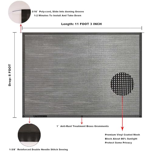Image of RV Awning Mesh Sun Shade Screen for Motorhome Camper Trailer Sunshade