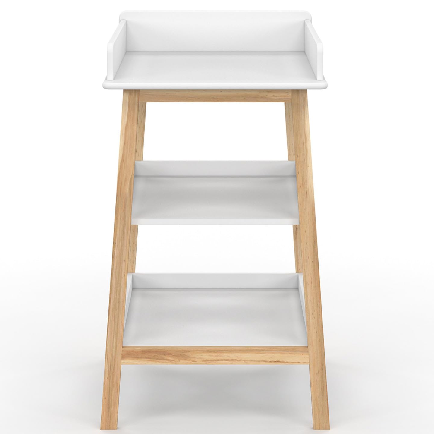 IDMarket - Table à Langer MAHE avec 2 étagères façon hêtre et Blanc