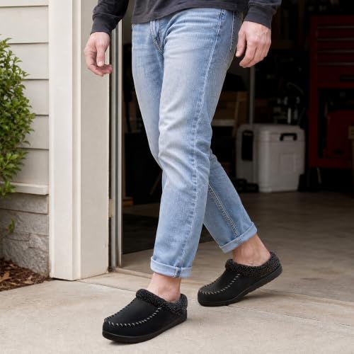 Image of ULTRAIDEAS Men's Indoor Outdoor Slippers with Memory Foam