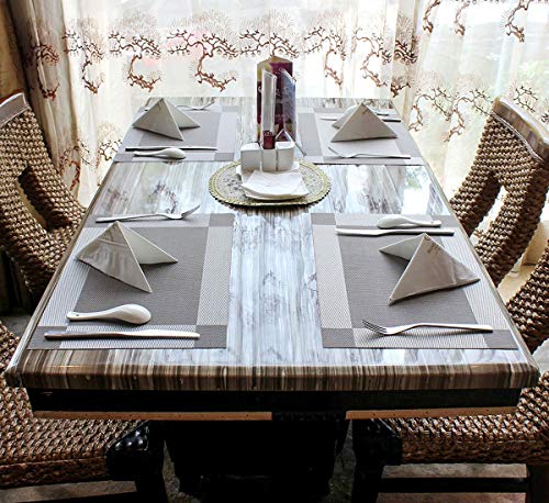 Miniatura 6 de Manteles Individuales Lavables Salvamantele Individuales Pvc Antideslizantes Resistente Al Calor Juego De 6 Para La Mesa De Comedor De Cocina, Gris Plateado