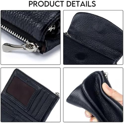 Unisex Pebble Leather Small Wallet, Natural Stone Texture Full Bifold Wallet, Compact Full Grain Leather Coin Purse3