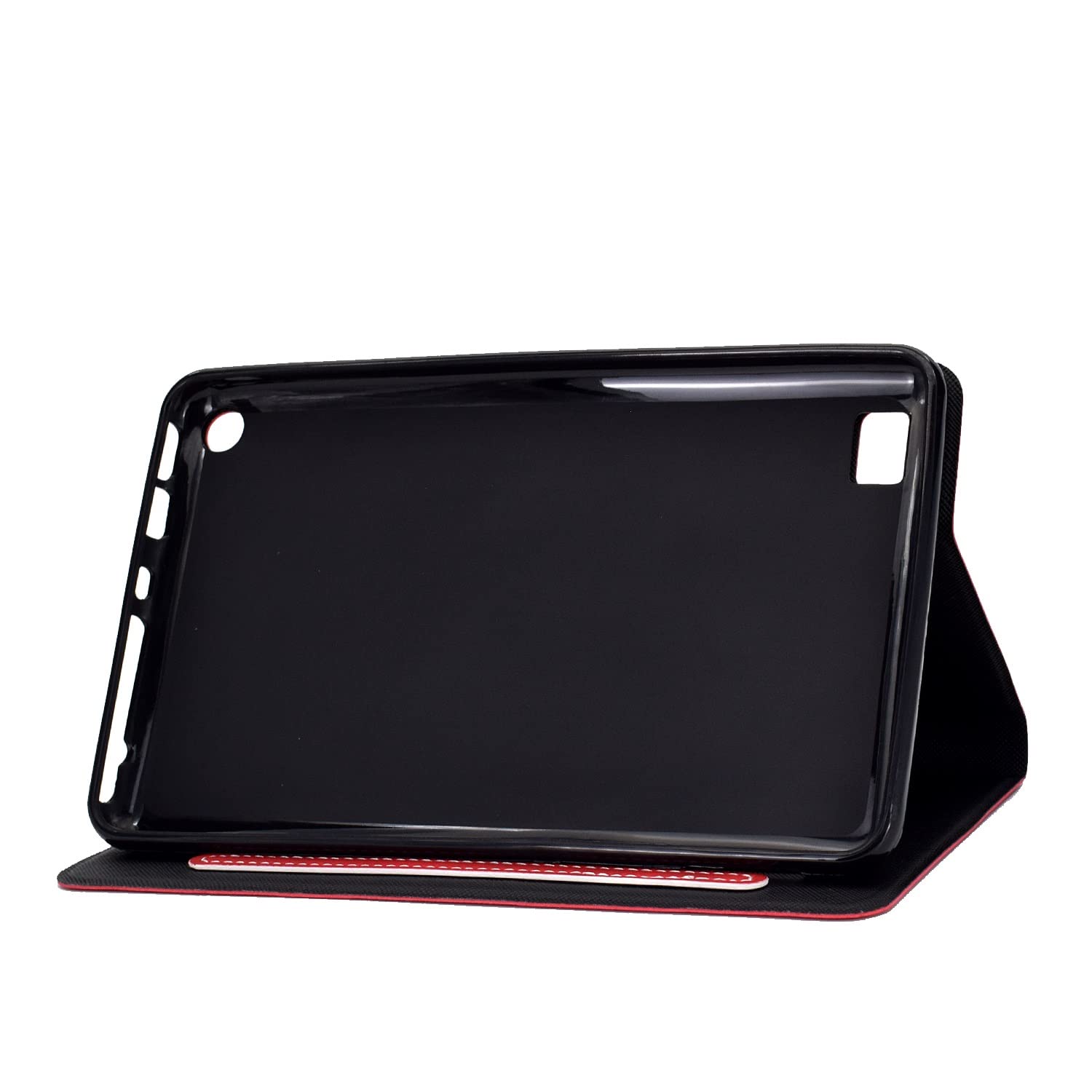 Case For Kindle Fire 7 2019/2017/2015 (9. / 5. generacja) Tablet, dla inch Folio Cover Multi-Angle Viewing W Slot Card Smart(Rosso)