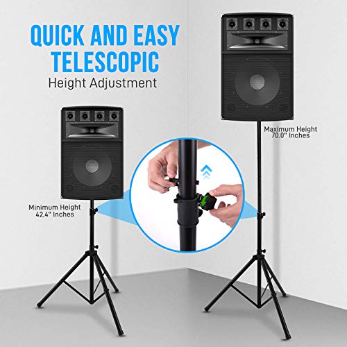 Pyle Universal Speaker Tripod Stand Mount - 6' Sound Equipment Holder Height Adjustable Up To 70 Inches For Speakers W/ 35Mm Compatible Insert Perfect For Home, On Stage Or In Studio Use - Pstnd25 #TOP1