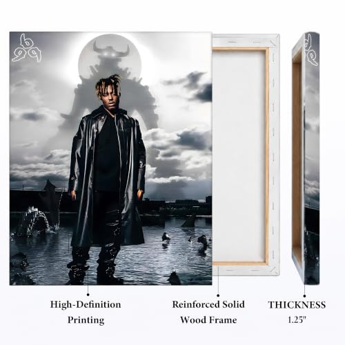 Image of Juice WRLD Canvas Wall Art, Rapper Collage Poster Print, Hip Hop Music Artwork for Bedroom Studio Gaming Room Decor, Vibrant Album Cover Picture Print Framed Music Wall Painting 20X24 inch