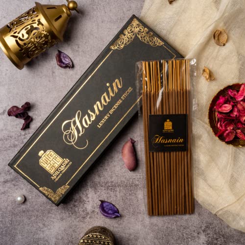 Image of Adilqadri Hasnain Incense Sticks - 100g | Fresh & Invigorating Fragrance for Home, Puja & Meditation | Premium Agarbatti for Calm & Relaxation | 60 Sticks