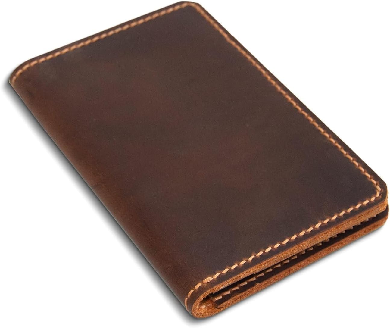 Leather Journal Cover With Pen Holder For Field Notes 3.5" X 5.5" For Moleskine, Handmade Vintage Leather Cover For Notebooks,Customized Gifts (Brown)