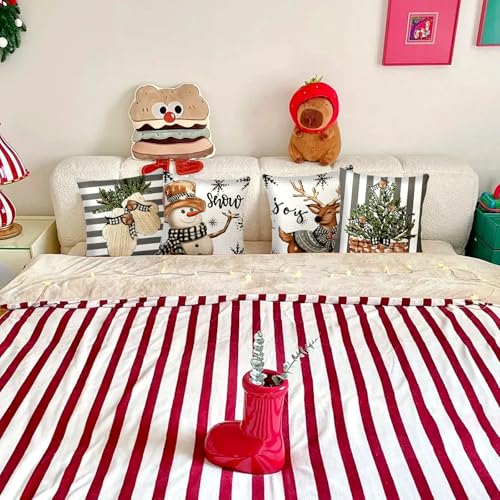 KunpengZen Christmas Cushion Covers 45 X 45cm Set of 4 - Image 4