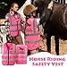 Funnysoft 2 Pcs Safety Vest High Visibility Reflective Horse Riding Vests with Pockets and Zipper for Men Women Equestrian (Pink)