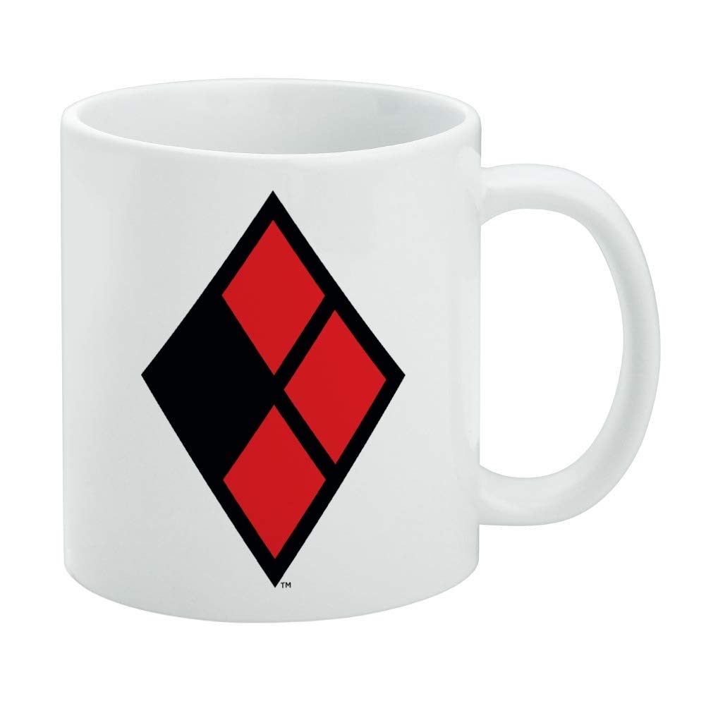 Harley Quinn Diamond Logo Ceramic Coffee Mug, Novelty Gift Mugs for Coffee, Tea and Hot Drinks, 11oz, White