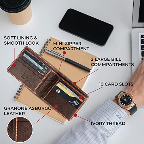 SHINKO Italian Leather Wallet for Men, RFID Blocking, Smooth Leather Card Holder, Bifold Men's Wallet, Safe Card Case, Men's Slim Wallet Versatile and Minimalist Wallet for Men3