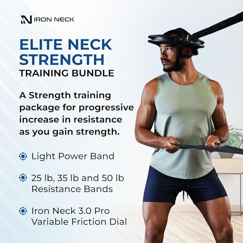 Image of Iron Neck 3.0 Pro, Strength Kit Bundle, Advanced 360 Neck Trainer and Resistance Bands for Progressive Strength Training, Pain Relief, and Injury Prevention