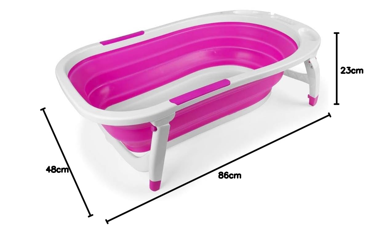 Vaschetta Bagnetto Pieghevole per neonati, colore rosa.