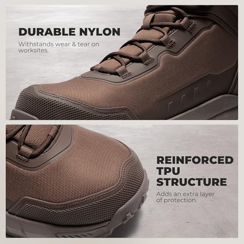 Image of NORTIV 8 Composite Toe Boots for Men ASTM F2413-24 Safety Work Boots Lightweight Anti-Fatigue Non-Slip with Zipper for Warehouse Construction, Terrascope-nano