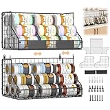 EffiQ-Rateワイヤーバスケット 可搬式2段収納ラック 折り畳み式 400×240mm 大容量 吊り下げ棚・収納バスケット 5kg耐久 キッチン/バスルーム用