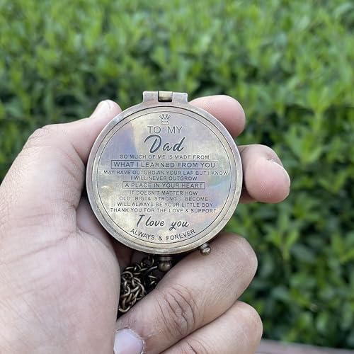 Brújula de latón portátil para regalo a papá miniatura 5