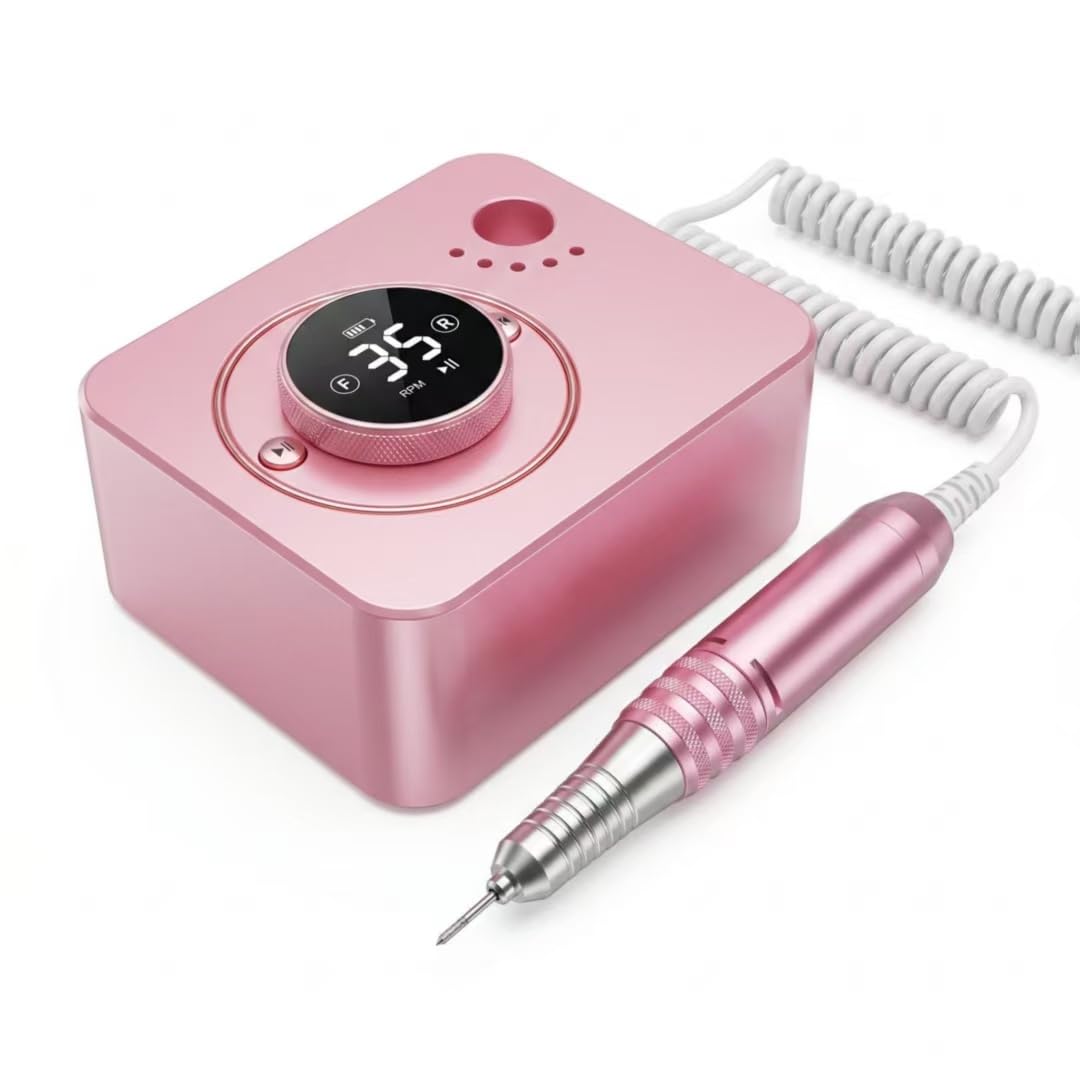 Pro Perceuse à ongles sans fil 35 000 tr/min | Lime électronique portable à faible bruit | Batterie 8H + embouts à changement rapide | Kit de retrait de gel acrylique et de soins des cuticules