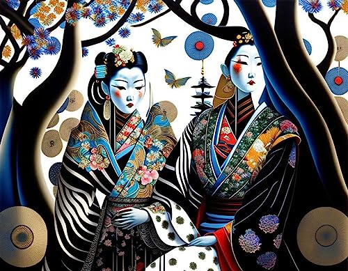 Geisha japonaise en beau kimono poster sur toile poétique SERENDIPITP