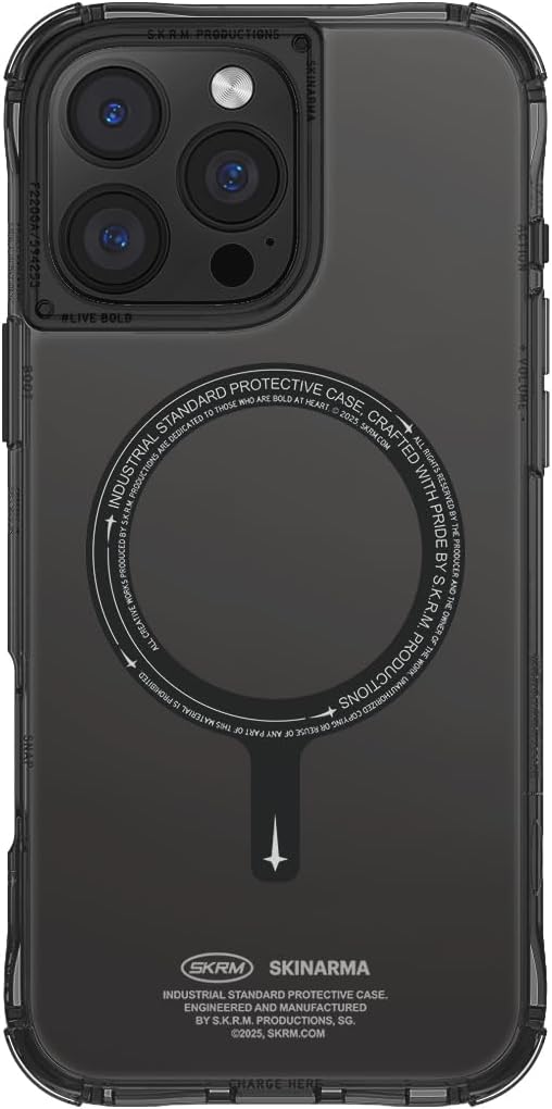 SKRM SKINARMA SAIDO Phone Case Compatible with iPhone 16 PRO MAX, 6.9" (2024), MAG-Charge (Black)