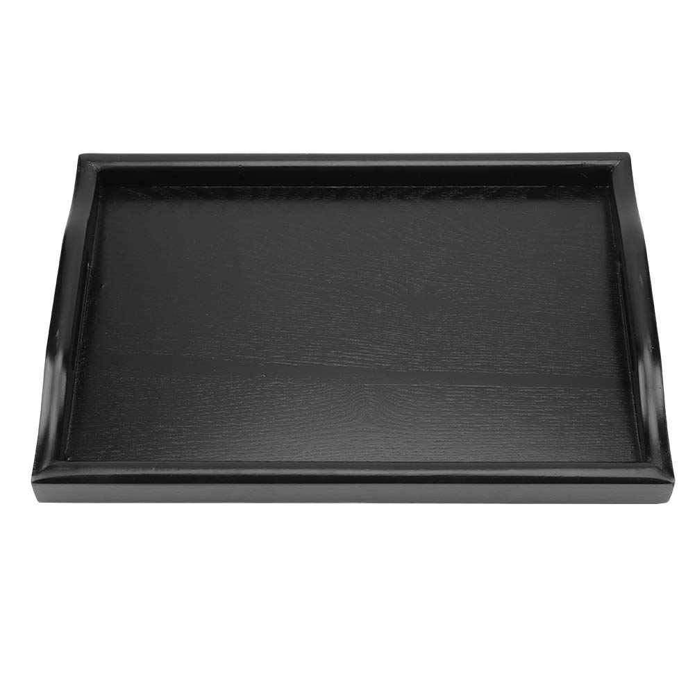 Vassoio Legno Massello Nero - 36x27 Cm Per T&egrave;, Colazione - Casa, Bar, Ristorante