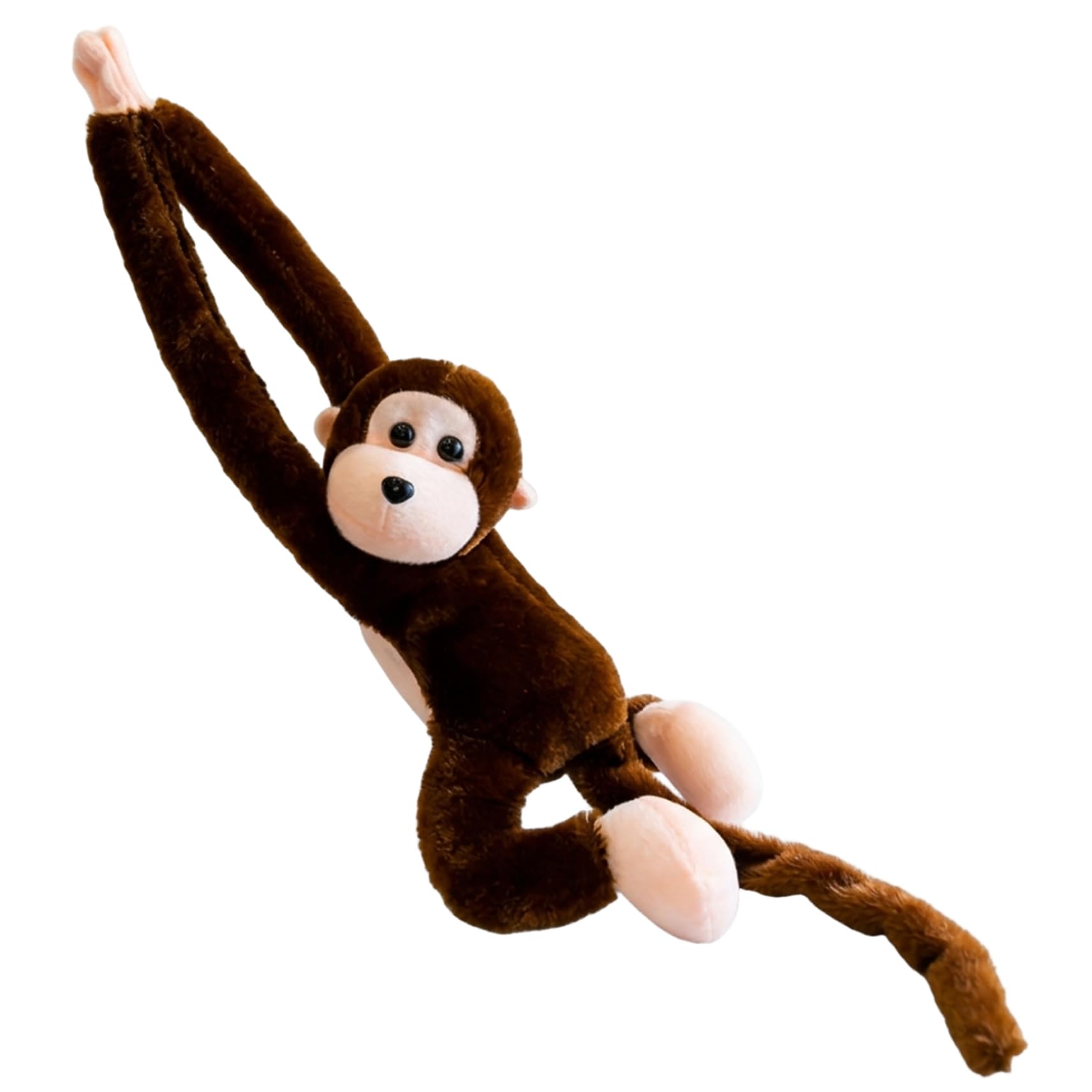 Hanging Monkey Stuffed Animal, 35.4 Inch Interactive Plush Monkey Toy with Sound & Long Arms for Curtain Tie-Back, Kids Room Decor