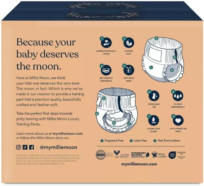 Millie Moon Unisex Training Pants ~ (Size-4T-5T and Count-56) ~ Diaper Weight Range: 35+ Lbs.